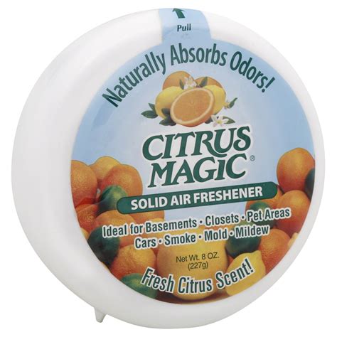Enjoy a fresh and odor-free environment with Citrus Magic solid air freshener for pet odors
